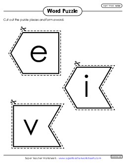 Word Puzzle: Voice Free Sight Words Individual Worksheet