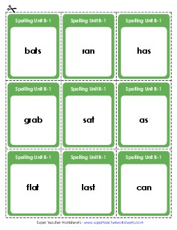 Flashcards (B-1) Spelling B Worksheet