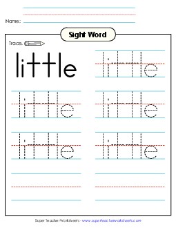 Trace the Word: Little Sight Words Individual Worksheet