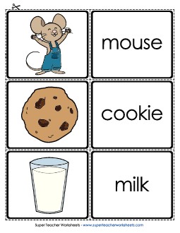 Matching Cards (Advanced) Picture Book Give A Mouse A Cookie Worksheet