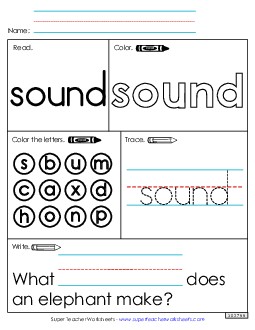 Worksheet 1: Sound Sight Words Individual Worksheet