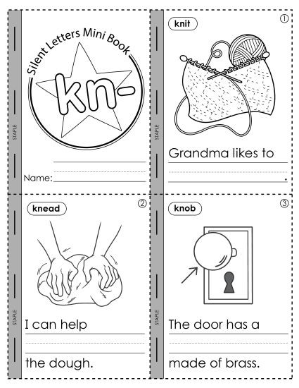 New Silent Letters Mini Book: kn- Worksheet New Silent Letters Mini Book: kn- Worksheet