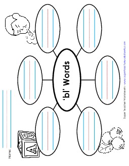 Word Web (Bl- Words)  Phonics Blends Worksheet