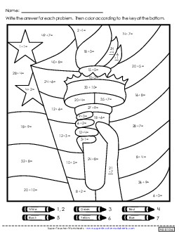 Statue of Liberty Mystery Picture: Division Holiday Worksheet