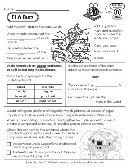 New ELA Buzz: Week 16<br>Worksheets 76 through 80 Worksheet