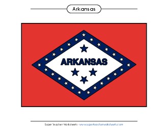 Arkansas State Flag (Full-Color Version) States Individual Worksheet