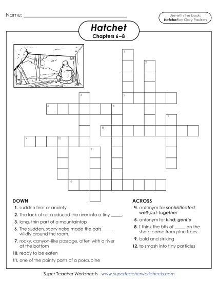 New Vocabulary Crossword for Chapters 6–8 Worksheet New Vocabulary Crossword for Chapters 6–8 Worksheet
