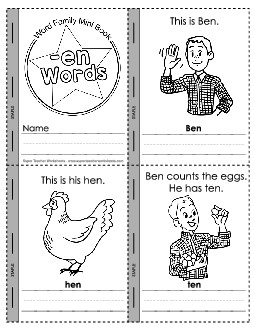 Mini-Book (-en) Word Families Worksheet