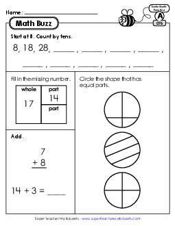 Math Buzz: Week 16 Worksheets 76 through 80 Daily Math Review Worksheet