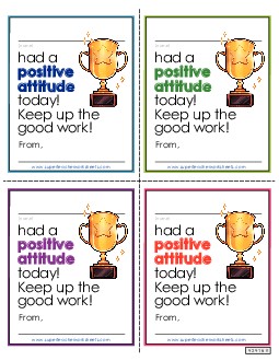 Positive Attitude Note Teachingtools Worksheet