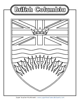 B.C. Escutcheon (Black & White) Canada Worksheet