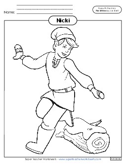 Nicki Coloring Page Picture Book Mitten Worksheet