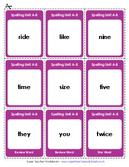 Flashcards (A-8) Spelling A Worksheet