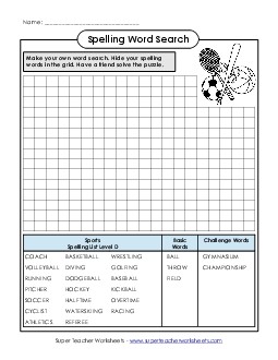 Make a Word Search  Spelling D Worksheet