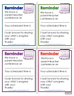 Parent-Teacher Conference Reminder  Teachingtools Worksheet