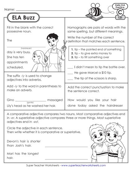 aELA Buzz: Week 27<br>Worksheets 131 through 135