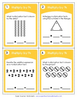 Multiplying by 9s Multiplication Worksheet