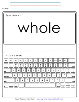 New Type the Word: Whole Worksheet