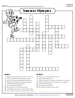 Summer Olympics Crossword (Basic) Worksheet