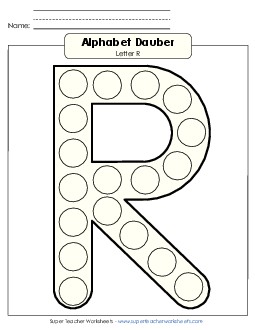 Letter R - Dabber Alphabet Worksheet