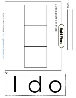 Large Cut-and-Glue: Old Sight Words Individual Worksheet