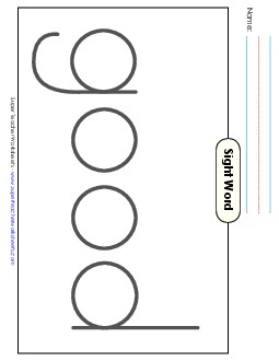 Big Trace: Good Free Sight Words Individual Worksheet