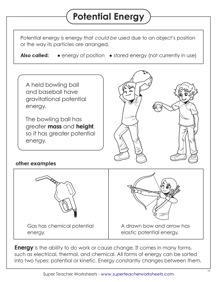 New Potential Energy Anchor Chart Worksheet New Potential Energy Anchor Chart Worksheet