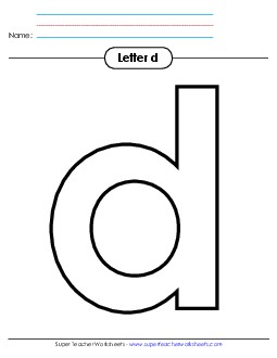 Outline - Lowercase d Alphabet Worksheet