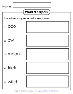 Letter Stampers Halloween Worksheet