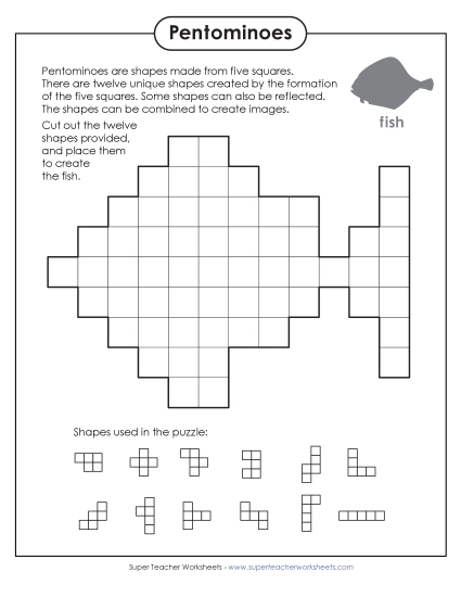 New Fish Pentomino Puzzle Worksheet New Fish Pentomino Puzzle Worksheet
