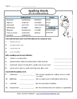 Questions (E-25)  Spelling E Worksheet