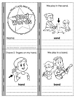 Mini-Book (-and) Word Families Worksheet