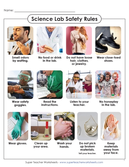 New Lab Safety Rules Anchor Chart Worksheet New Lab Safety Rules Anchor Chart Worksheet