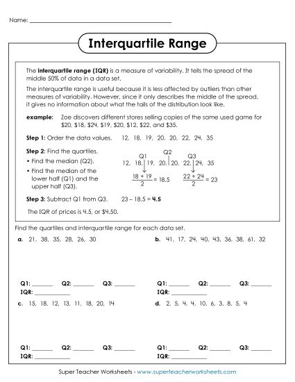 aFinding Interquartile Range