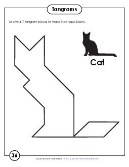 Tangram Puzzles #36-40 Tangrams Worksheet