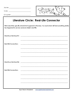 Lit. Circles: Real-Life Connector Book Chocolate Touch Worksheet