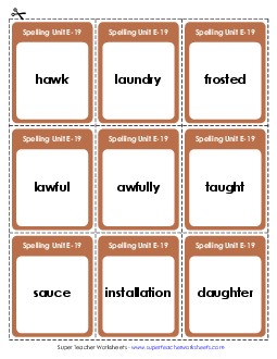 Flashcards (E-19) Spelling E Worksheet