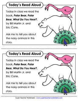 Take Home Note: Polar Bear, Polar Bear Picture Book Polar Bear Worksheet