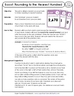 Rounding: Nearest 100 (3 and 4-Digit Numbers) Worksheet