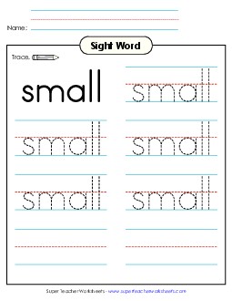 Trace the Word: Small Sight Words Individual Worksheet