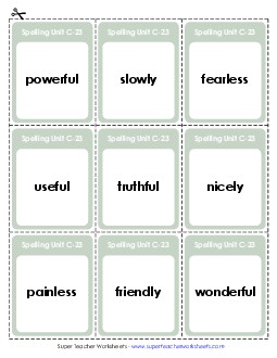 Flashcards (C-23) Spelling C Worksheet