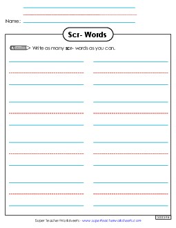 Phonics Brainstorm (Scr- Words) Phonics Blends Worksheet