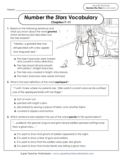 New Vocabulary Questions (Chapters 7–11) Worksheet New Vocabulary Questions (Chapters 7–11) Worksheet