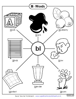 Bl- Words Phonics Blends Worksheet