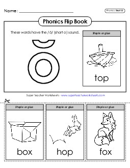 Phonics Flip Book (Short O Words) Phonics Long Short O Worksheet