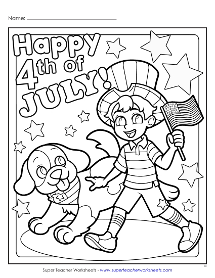 aHappy 4th of July<br>Boy & Dog