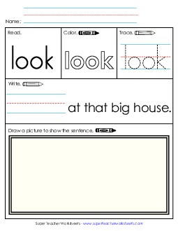 Look (Sight Word) Sight Words Individual Worksheet