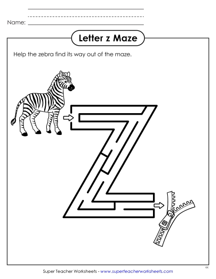 aMaze Activity: Lowercase Letter z