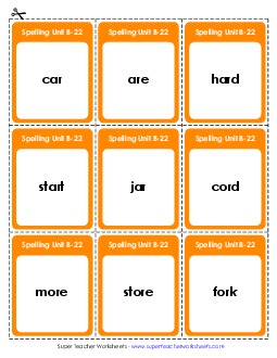 Flashcards (B-22) Spelling B Worksheet