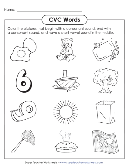 New Color the CVC Words Worksheet New Color the CVC Words Worksheet